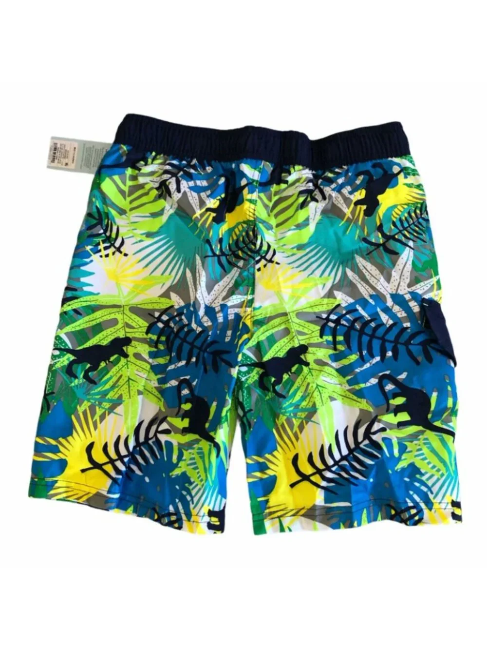 Cat & Jack Swim Trunks Boys M 8 10 Husky Blue Green Board Shorts Drawstring New